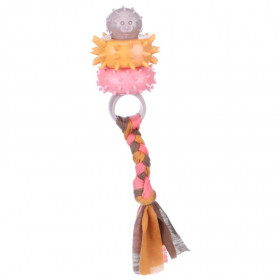 Играчка за кучета Flamingo TOY PUPPY TPR BUNTY RINGS TAUPE 20x5,7x5,7CM въже с гумени топчета
